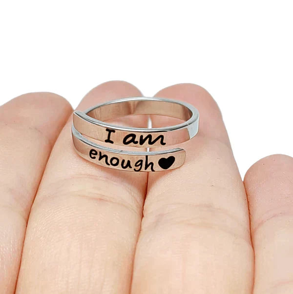 I Am Enough - Silver Affirmation Ring for Women