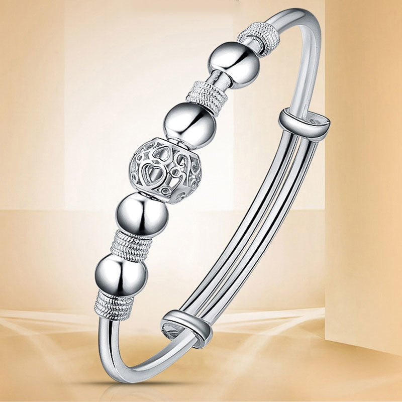 Silver Lucky Beads - Adjustable Bracelet
