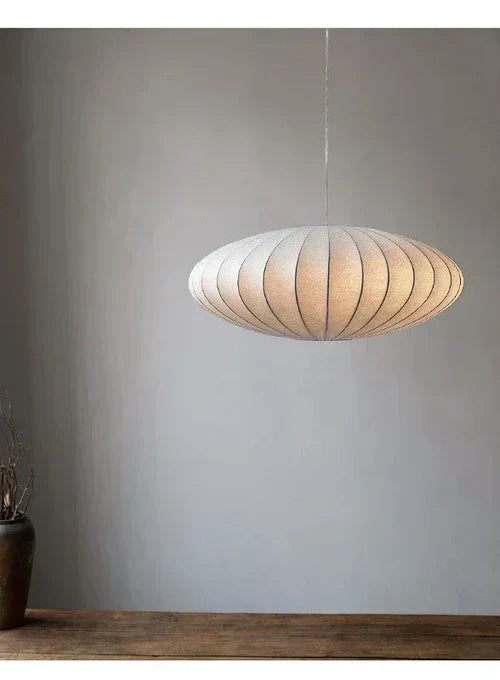 SilkCrown - Luxury Silk Pendant Lamp with Crystals