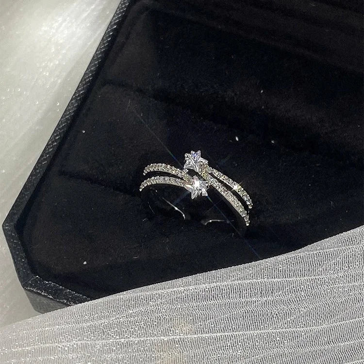 Astrid - Double-Layered Star Ring Set for Women