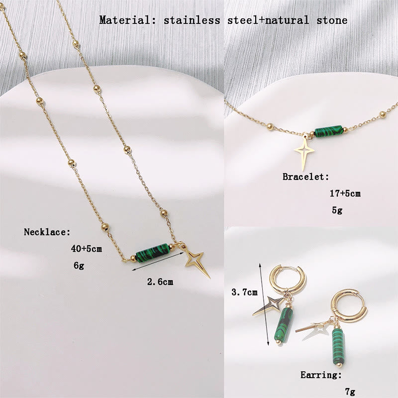 Maria - Natural Malachite Star Jewellery Set for Women
