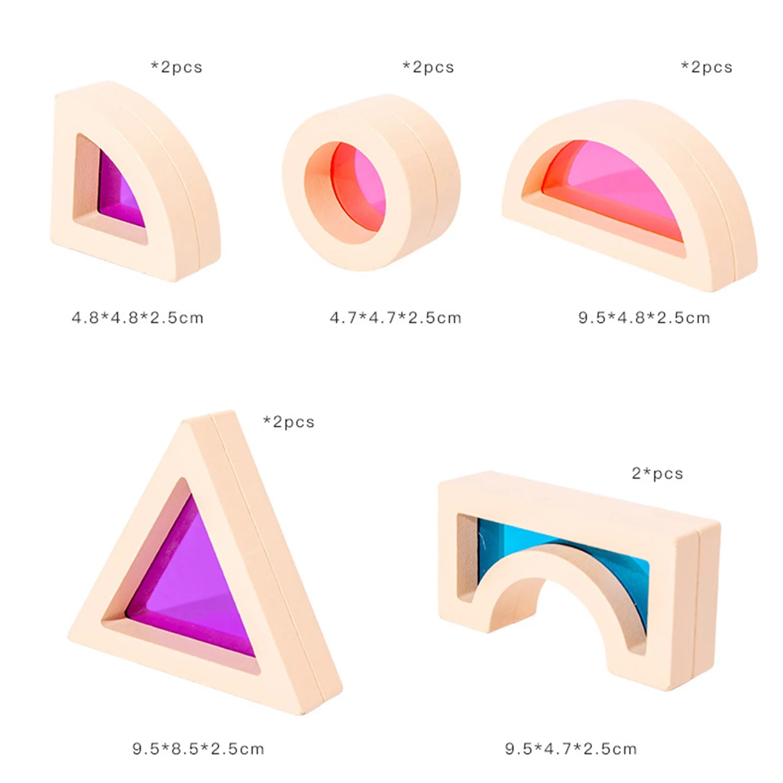 CreativeBlocks - Colourful Wooden Building Blocks for Kids