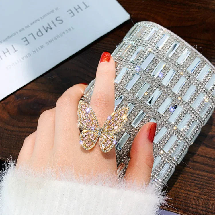 Elena - Crystal Butterfly Ring for Women
