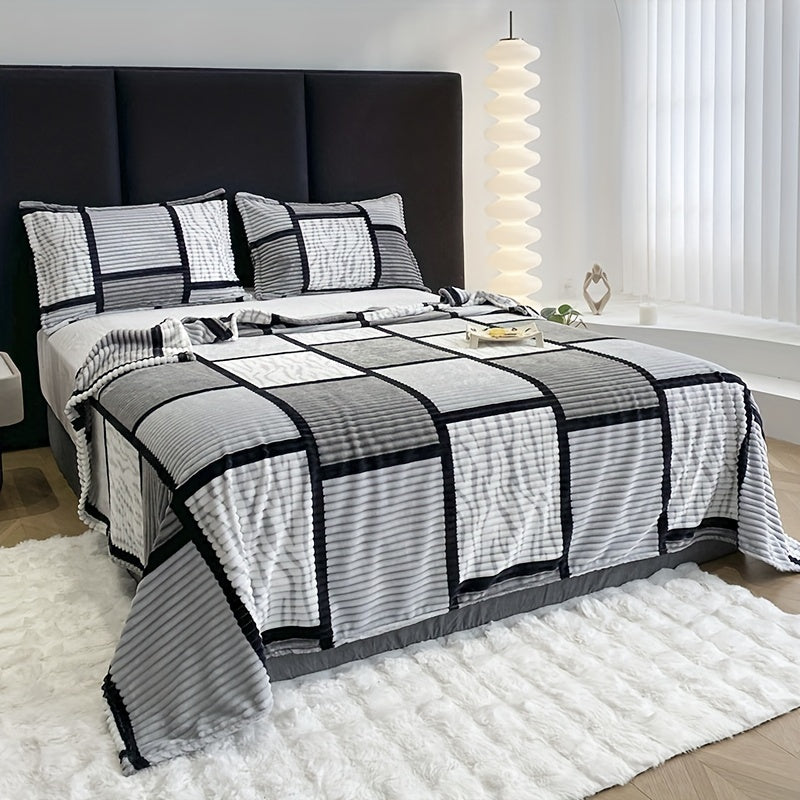 Plush Striped Blanket - Soft Luxe Comfort
