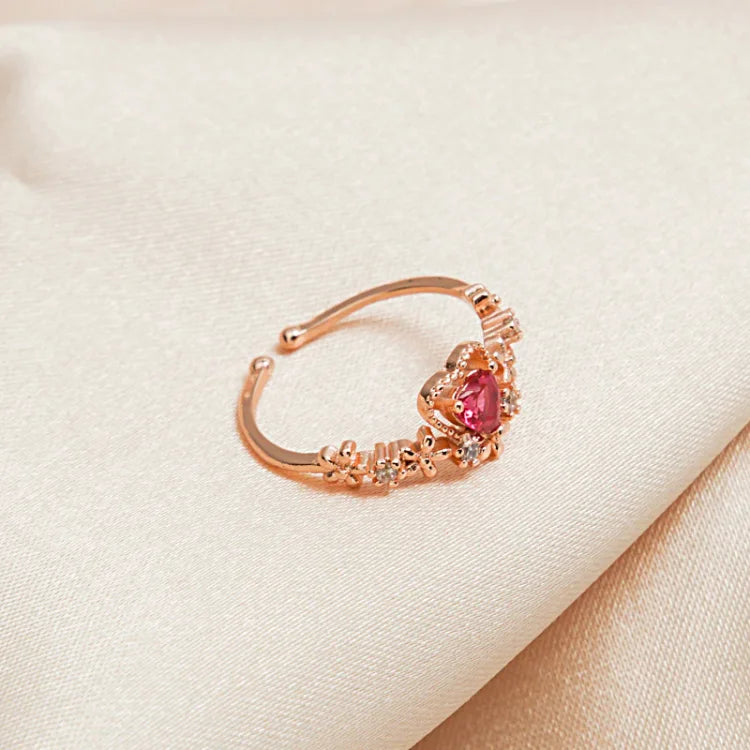 Scarlett - Red Crystal Love Ring for Women