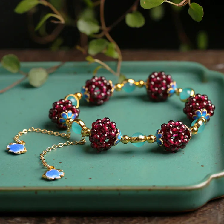 Selina - Natural Garnet Bracelet for Women
