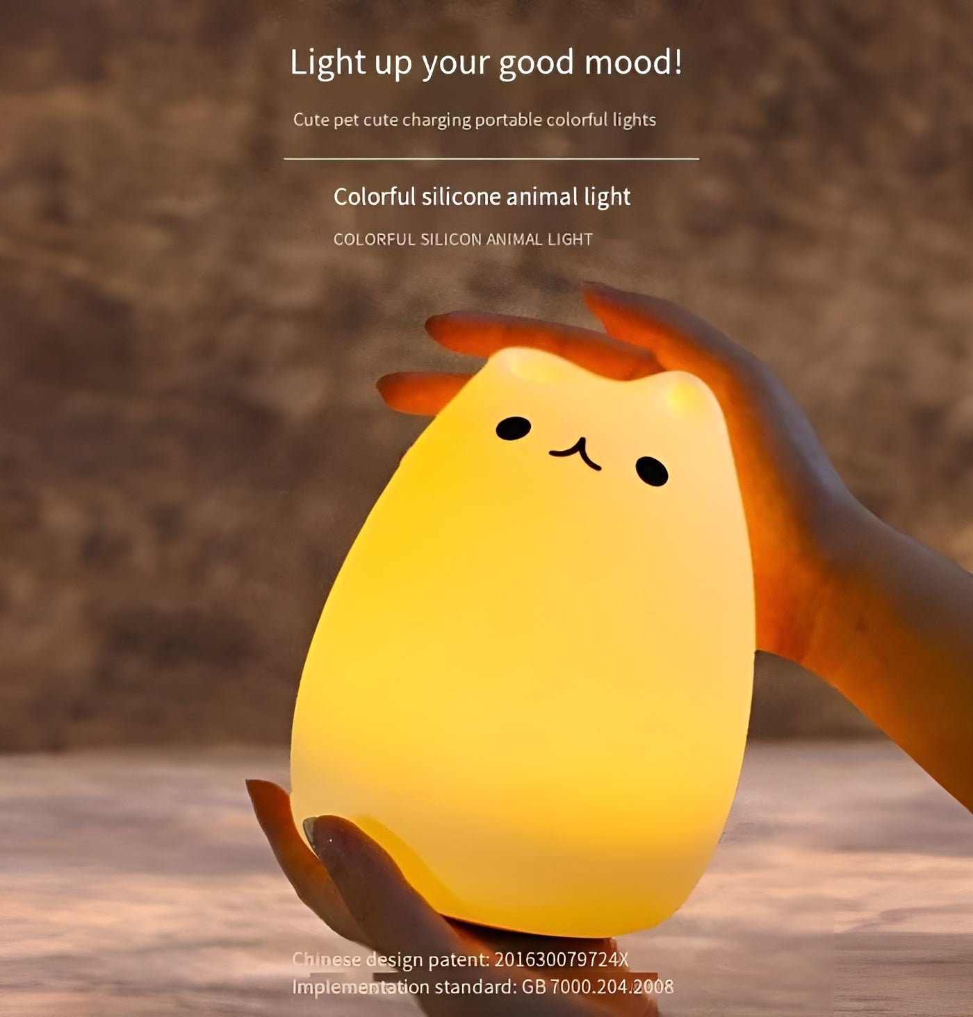 Cat Kids Night Light - Silicone Rechargeable Lamp