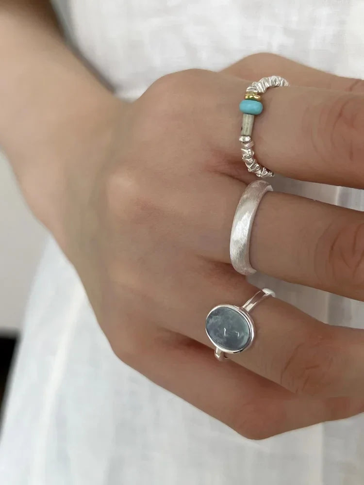 Nerida - Aquamarine Silver Ring for Women