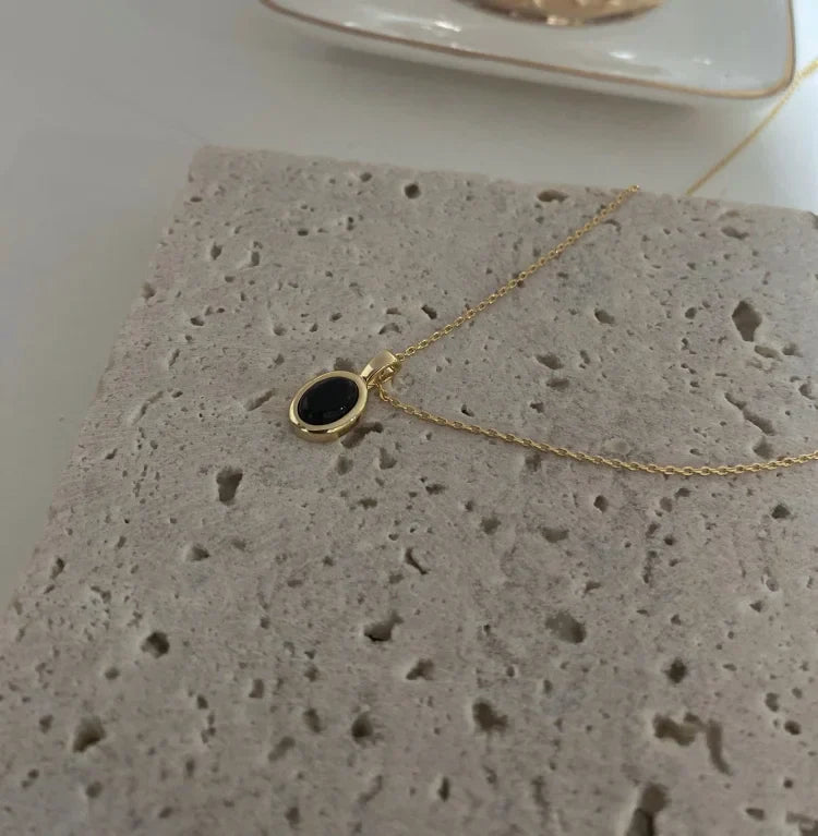 Aria - Black Onyx and Pearl Stacking Necklace for Women
