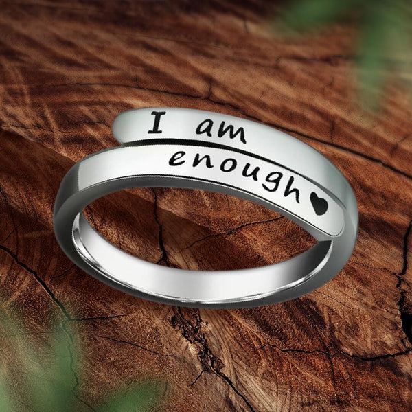 I Am Enough - Silver Affirmation Ring for Women