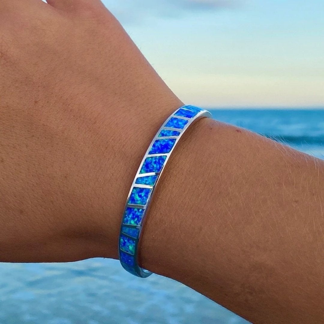 Isola - Blue and Silver Opal Bracelet for Women