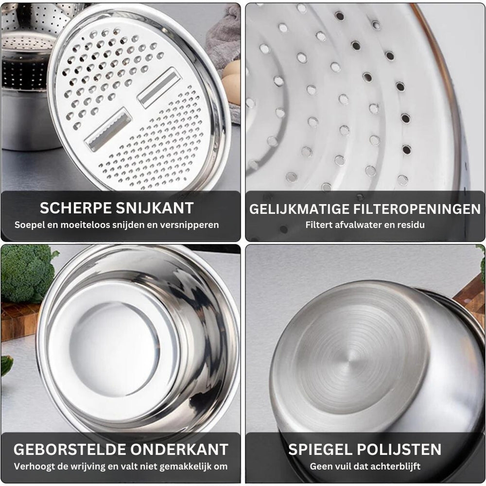 Master Chop - 3-in-1 Stainless Steel Grater Tray