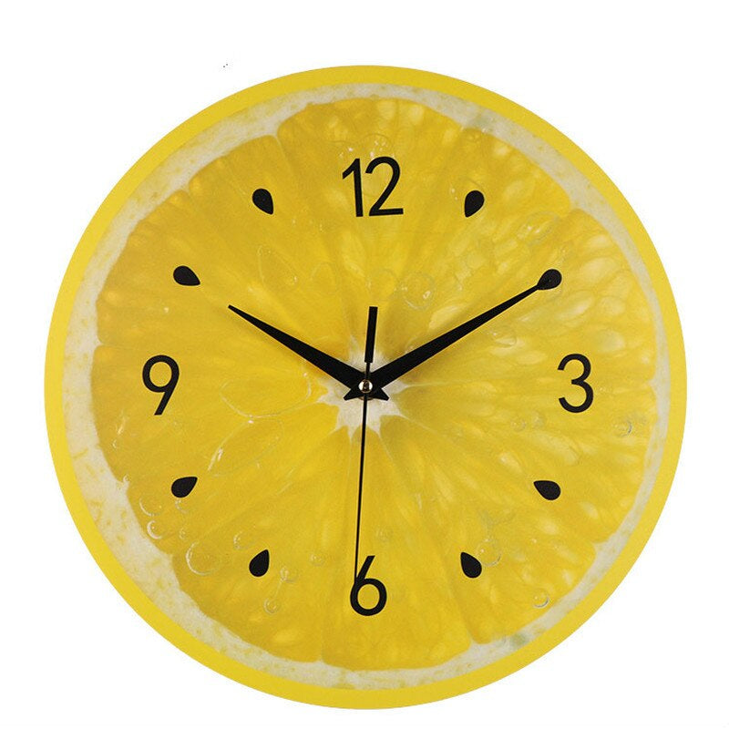 Lemon Kitchen Wall Clock - Bright Cheerful Decor