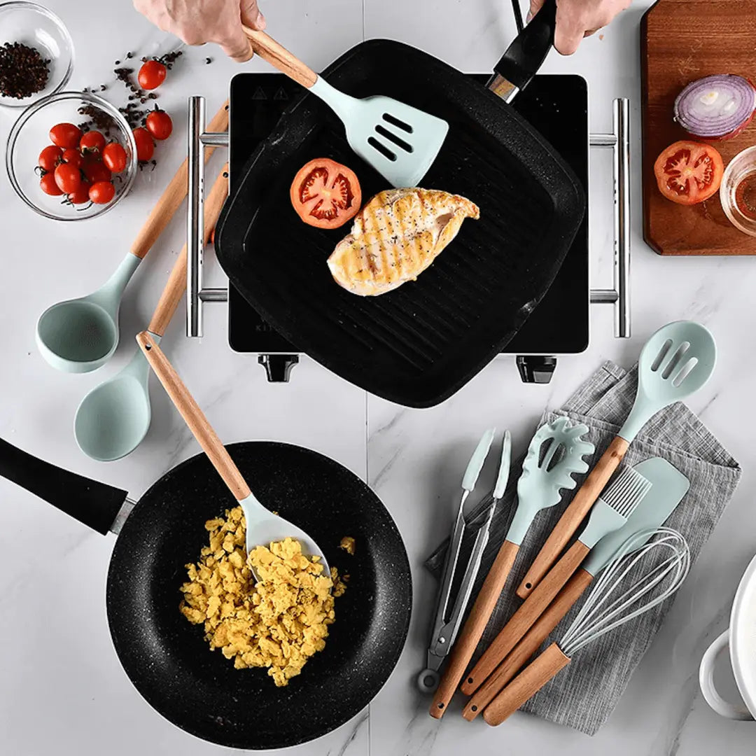 FlexiChef - 12-Piece Silicone Kitchen Utensil Set