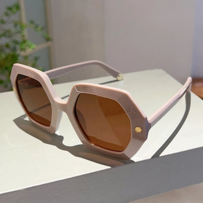 Regina - Oversized Hexagonal Sunglasses