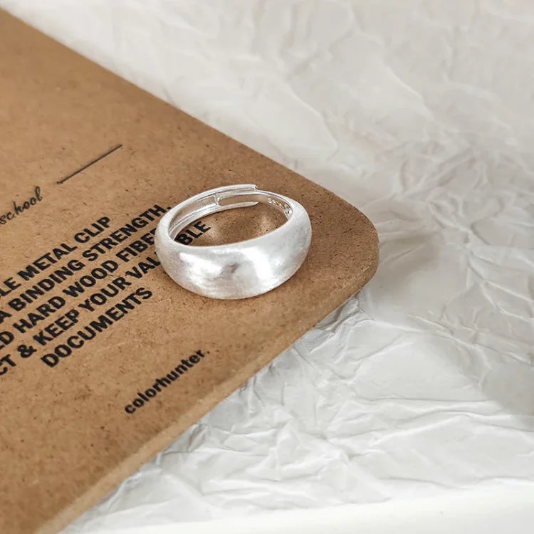 Nora - Adjustable Silver Dome Ring for Women