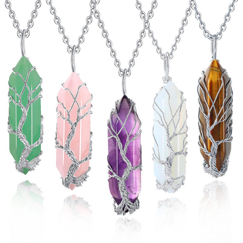 Elara - Tree of Life Crystal Gemstone Necklace for Women
