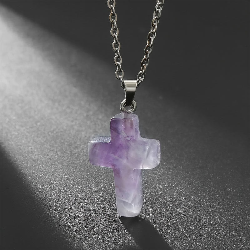 Seraphina - Natural Gemstone Cross Necklace for Women