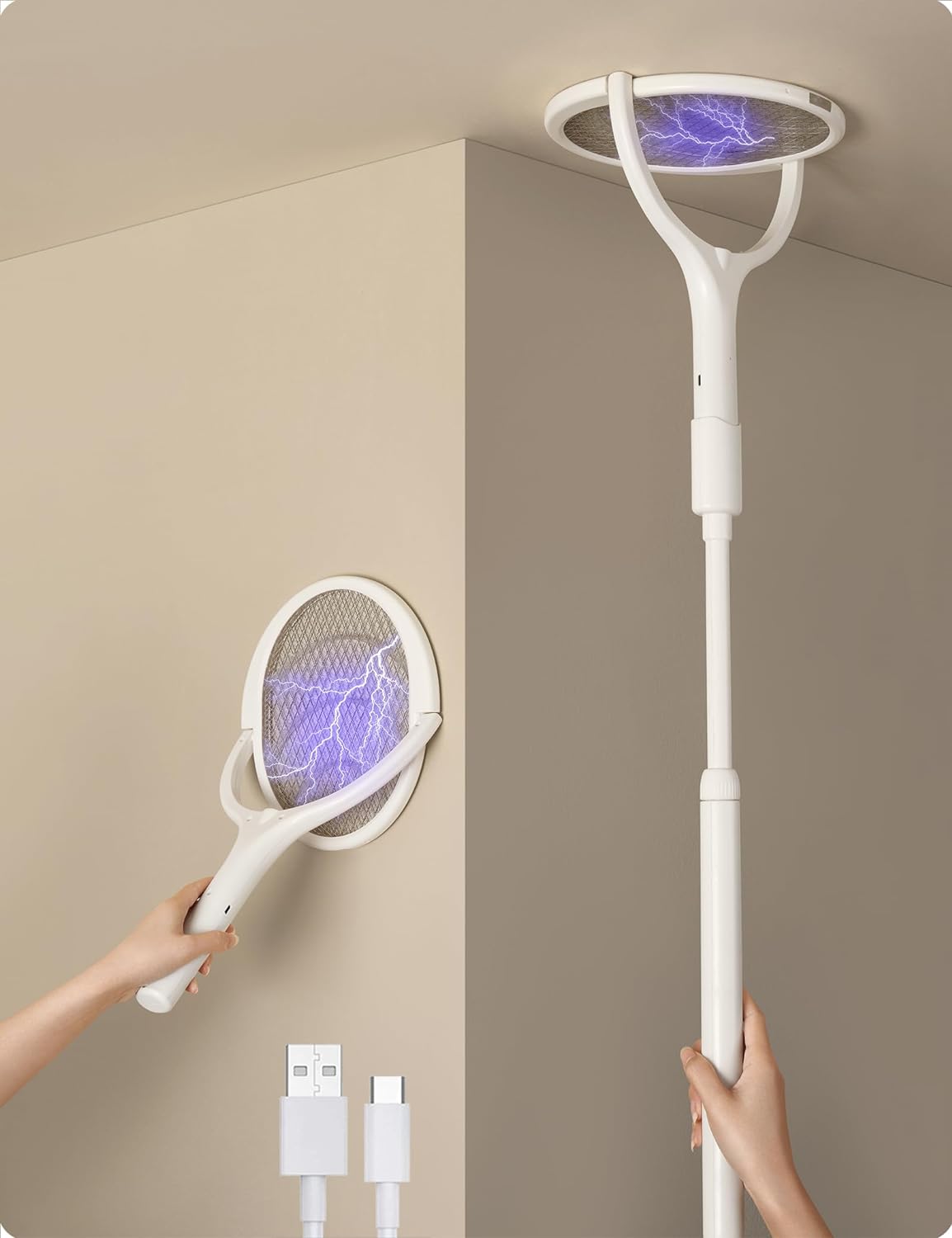 Electric Fly Swatter - Rechargeable Bug Zapper