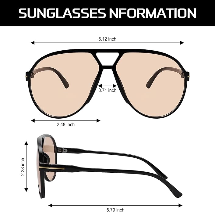 AmaraVision - Retro Oversized Aviator Sunglasses