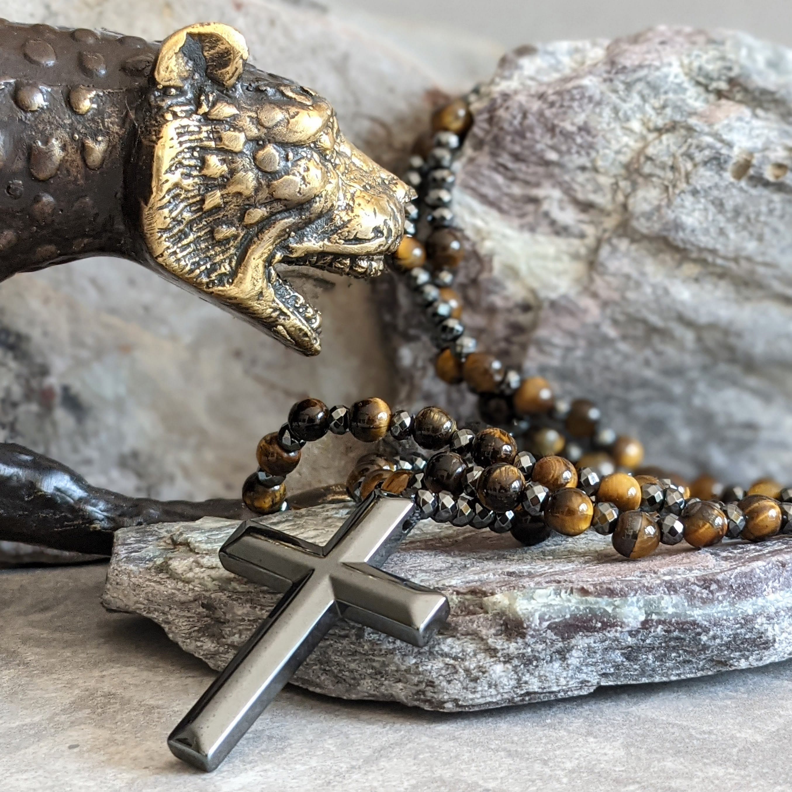 Orion - Tiger Eye Rosary Necklace