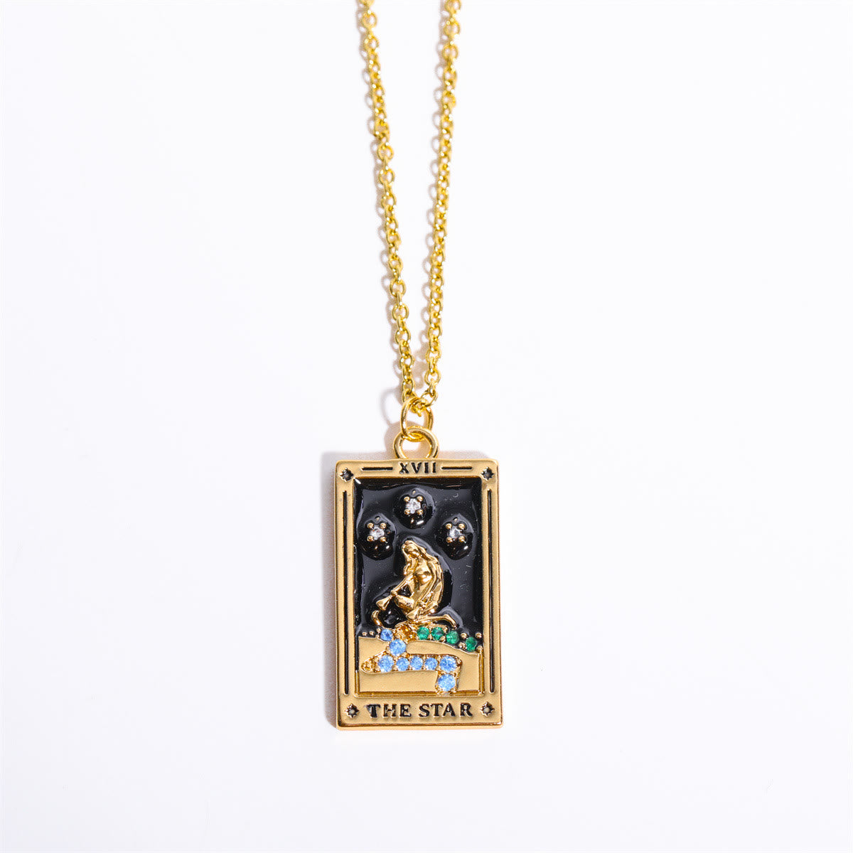 Amara - Tarot Drop Pendant Necklace with Zirconia for Women