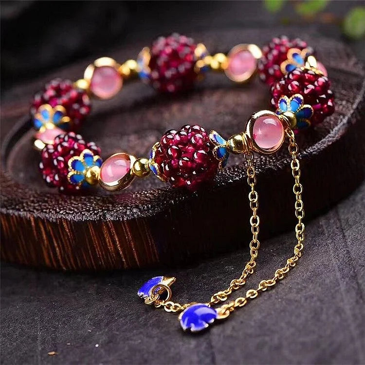 Selina - Natural Garnet Bracelet for Women