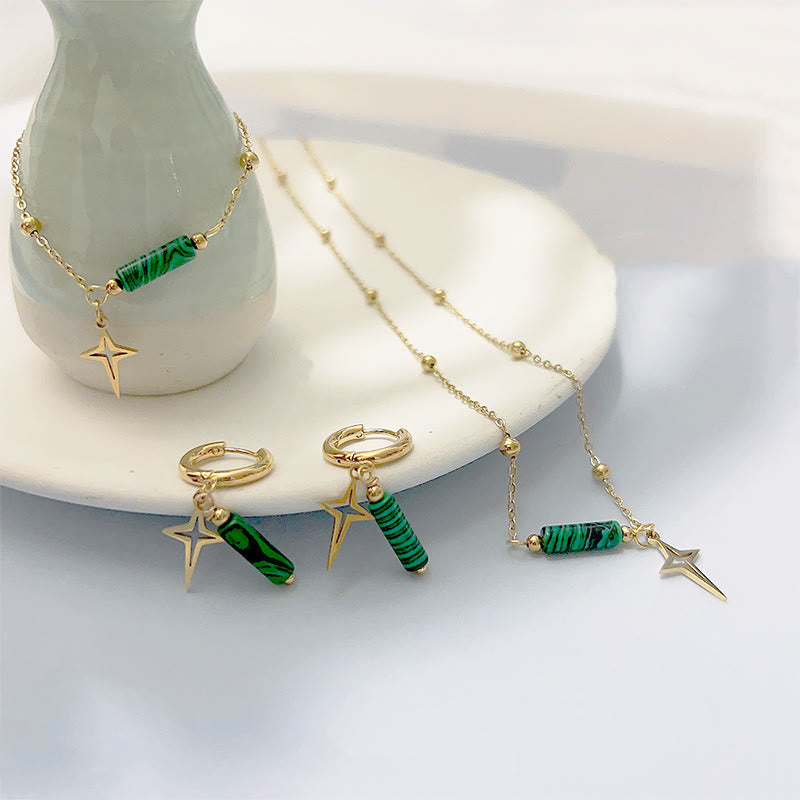 Maria - Natural Malachite Star Jewellery Set for Women