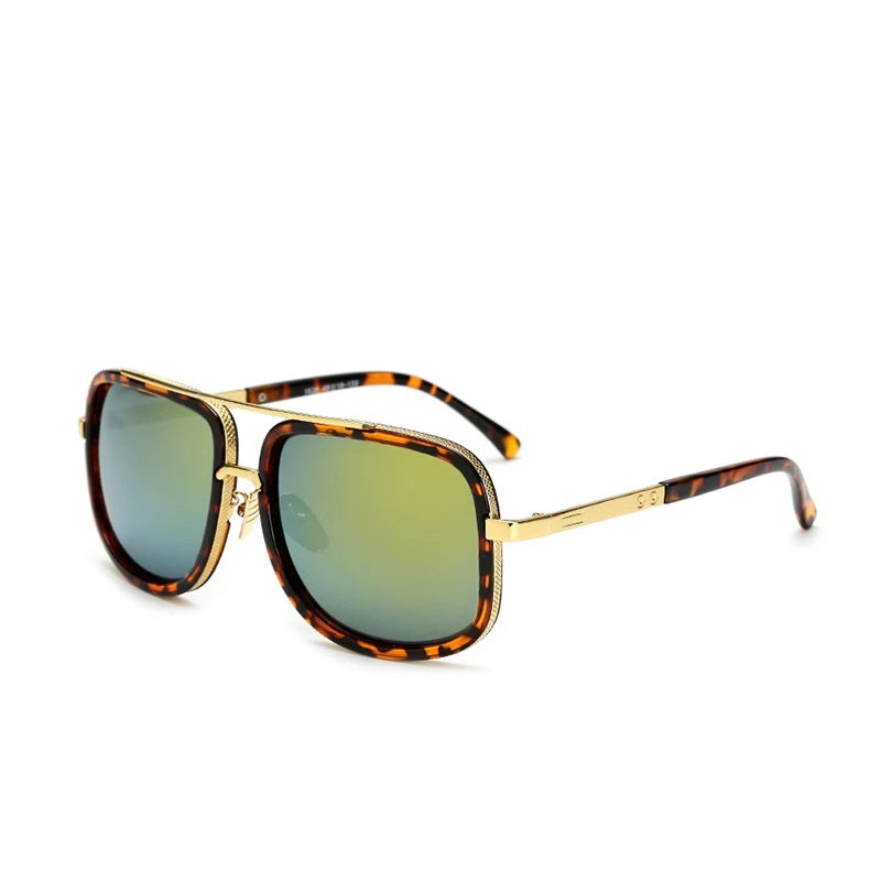 SanderSun - Retro Square Metal Sunglasses