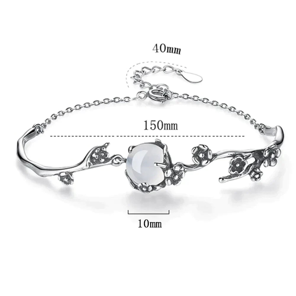 MoonGleam Bracelet - Elegant Sterling Silver Moonstone Bracelet