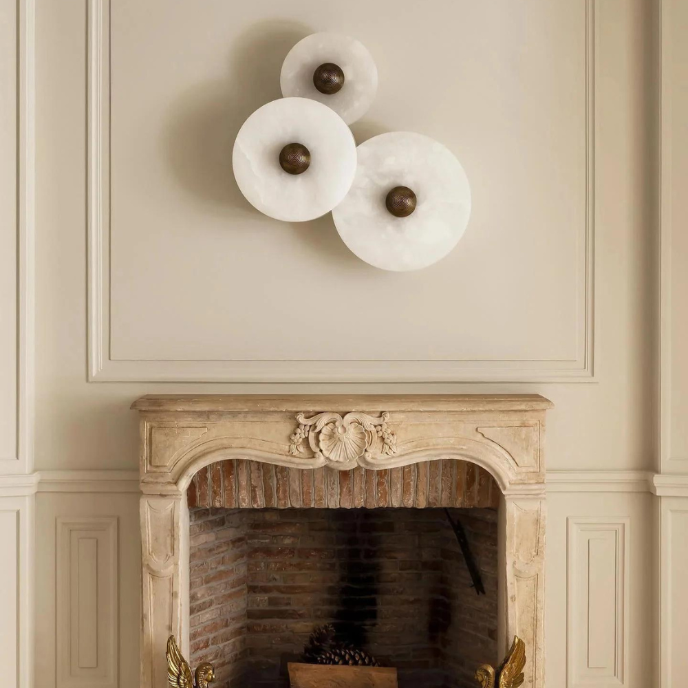 Aurora d'Or Round Wall Lamp - Alabaster Glow