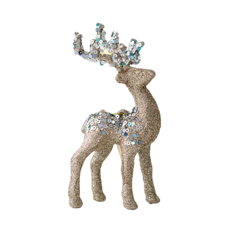 FrostDeer Glitter Deer Ornament - Luxe Christmas Decor