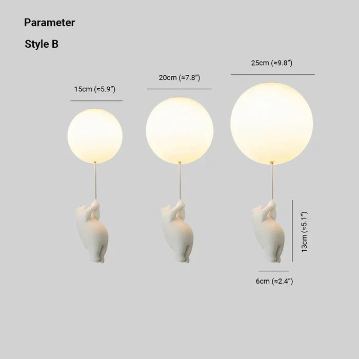 CloudBear - Playful Kids Ceiling Lamp with Balloon