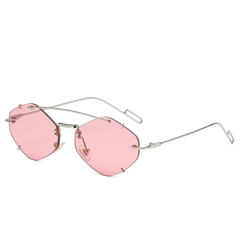 Lucia - Rimless Diamond Sunglasses