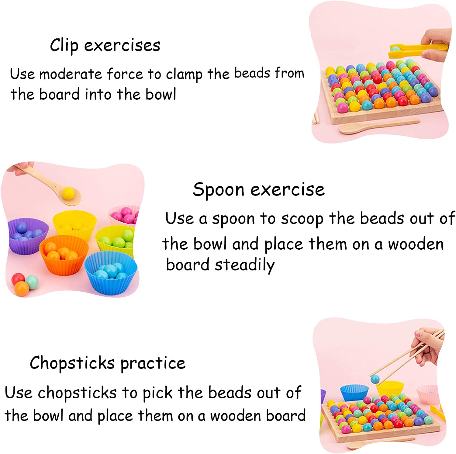 ColorMatch - Wooden Bead Sorting and Counting Game for Toddlers