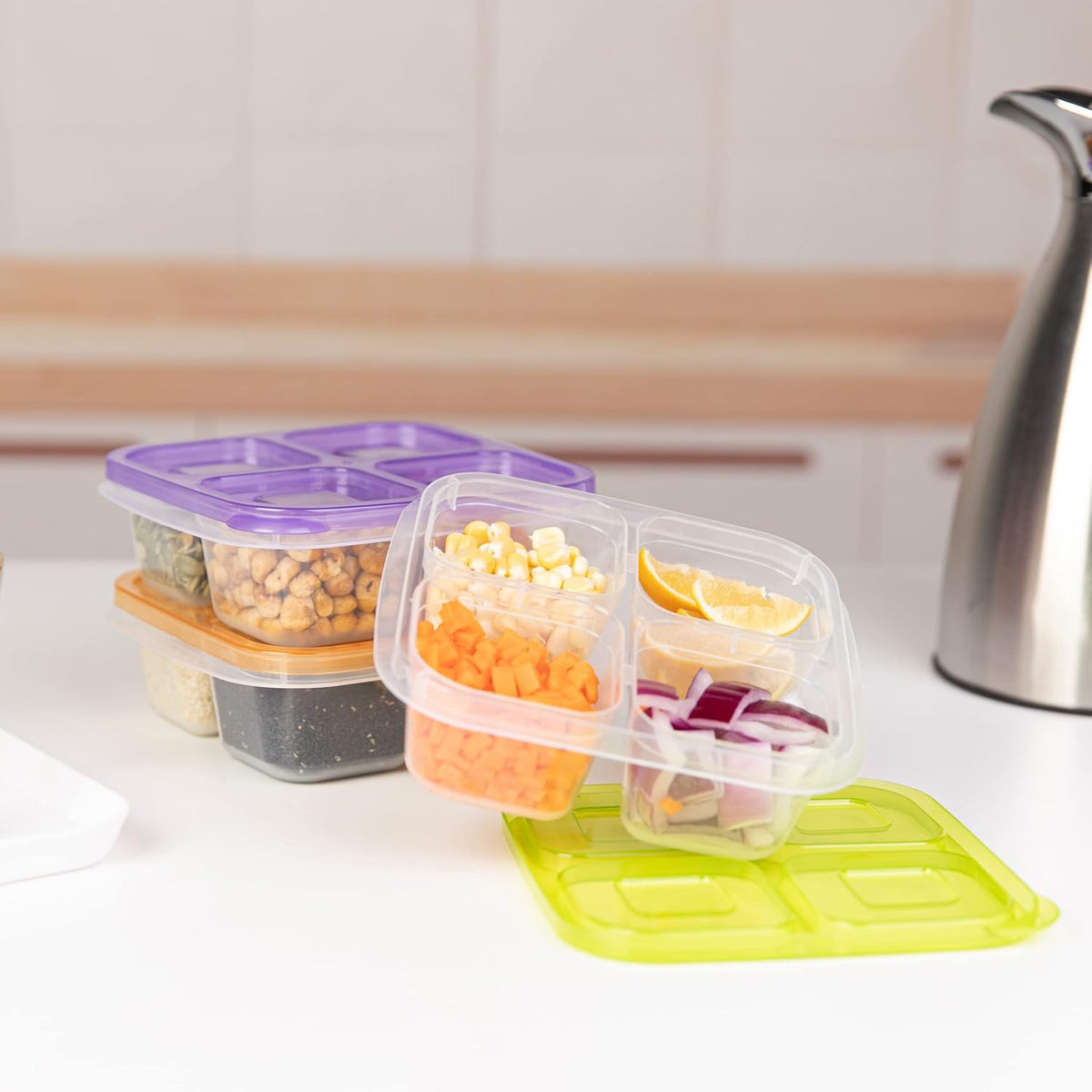 EcoMeal Reusable Bento Box Set - 6 Leakproof Meal Prep Containers