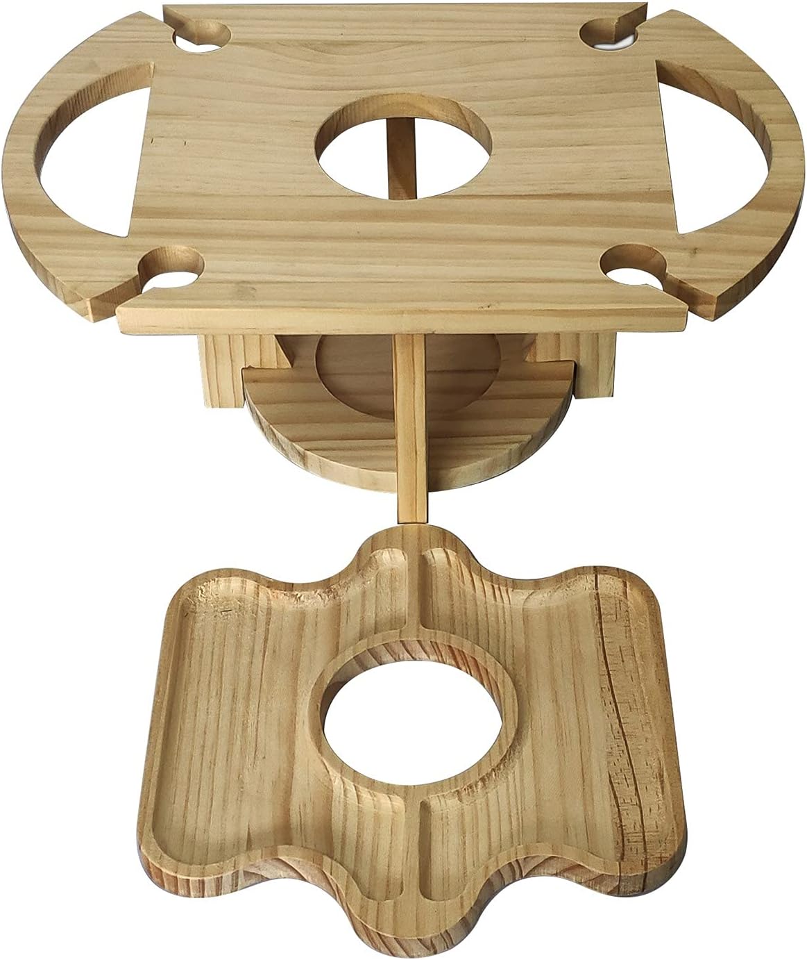 DualServe Rack - Wooden Foldable Fruit and Wine Serving Stand