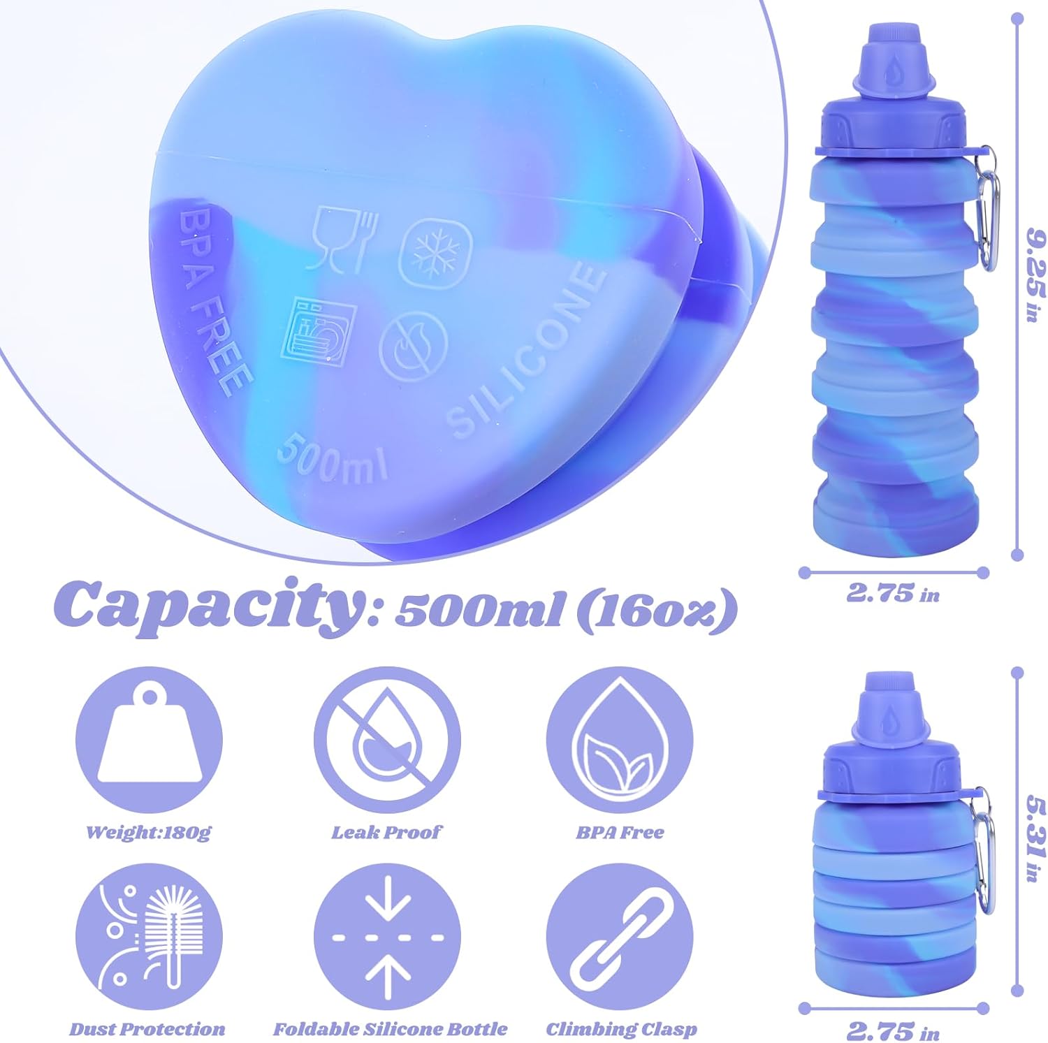 FlexiHydrate - Collapsible Travel Water Bottle