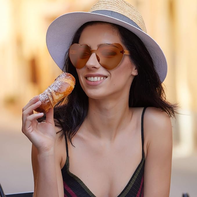 HeartGlare - Rimless Heart-Shaped Sunglasses