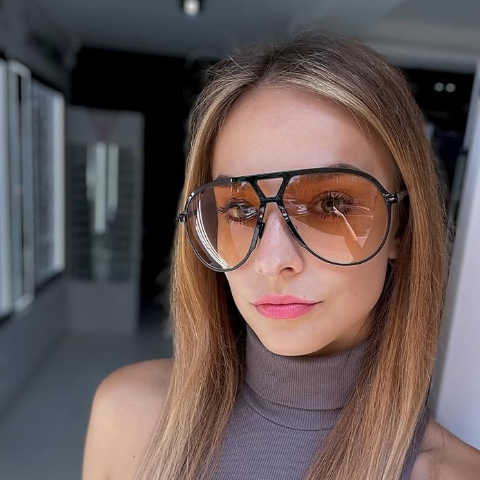 AmaraVision - Retro Oversized Aviator Sunglasses