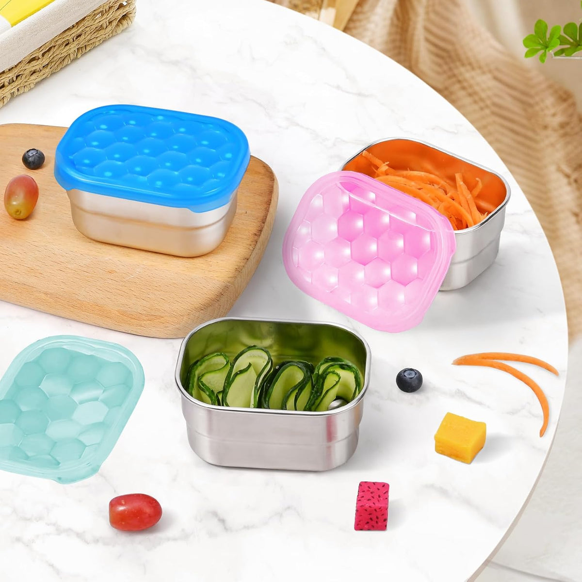 SnackGuard - Stainless Steel Snack Containers with Silicone Lids