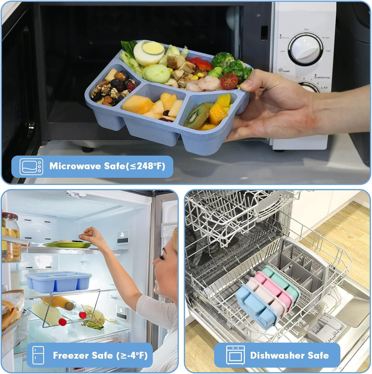 BentoBox Snack Box Set - 4 Reusable Meal Prep Containers with Compartments