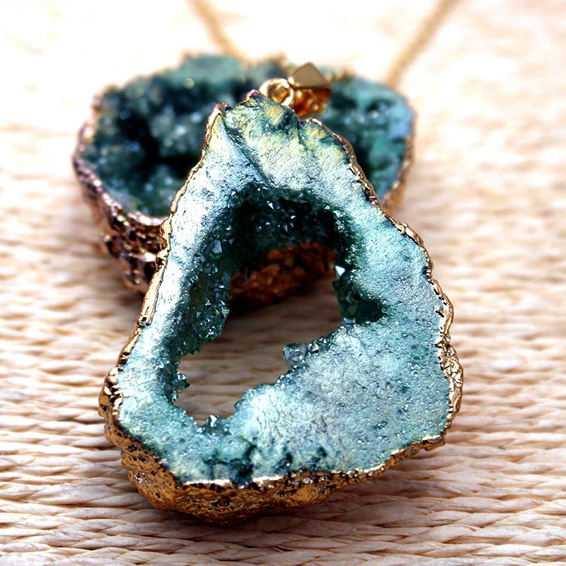 Natural Crystal Geode - Pendant Necklace