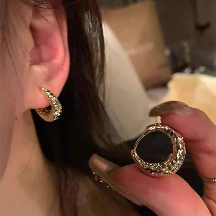 Noor Stylish Hoop Earrings - Gold or Silver