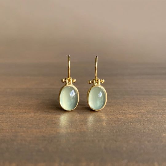 Elina - Vintage Earrings with Green Moonstone for Women