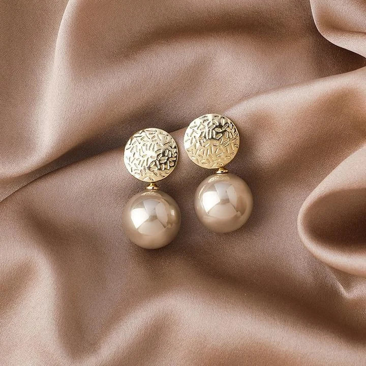 Celeste - Pearl Earrings in 18K Gold-Plated Copper for Women