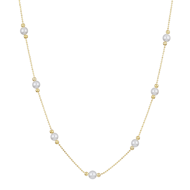 Serena - Timeless Gold Pearl Necklace for Women
