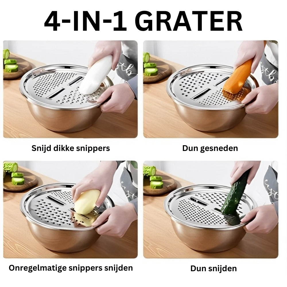 Master Chop - 3-in-1 Stainless Steel Grater Tray