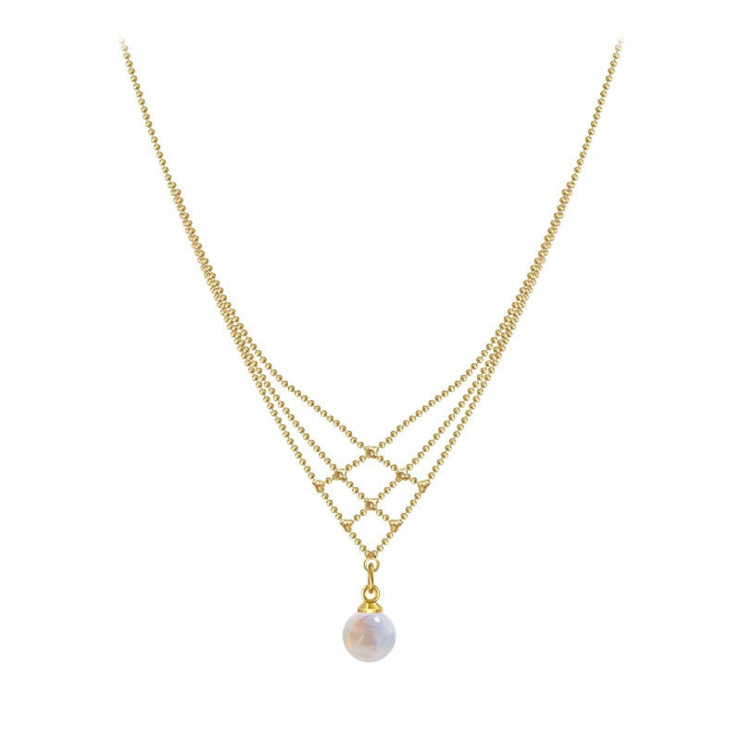 PearlGlow Necklace - Elegant Woven Pearl Jewelry