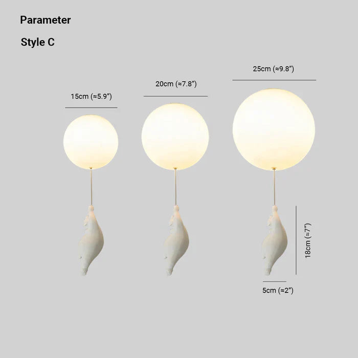 CloudBear - Playful Kids Ceiling Lamp with Balloon